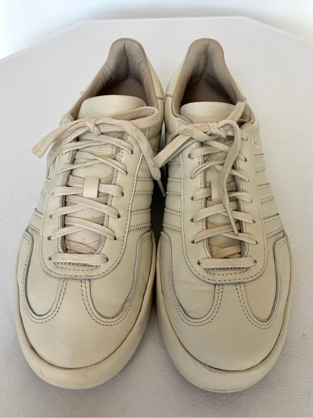 Adidas Gazelle leather sneakers, off-white, 10, EU